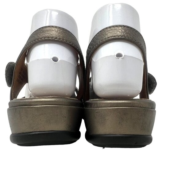 Clarks Artisan Lucena Pewter Leather Strappy‎ 1.5” Wedge Sandals 10M - Picture 6 of 9